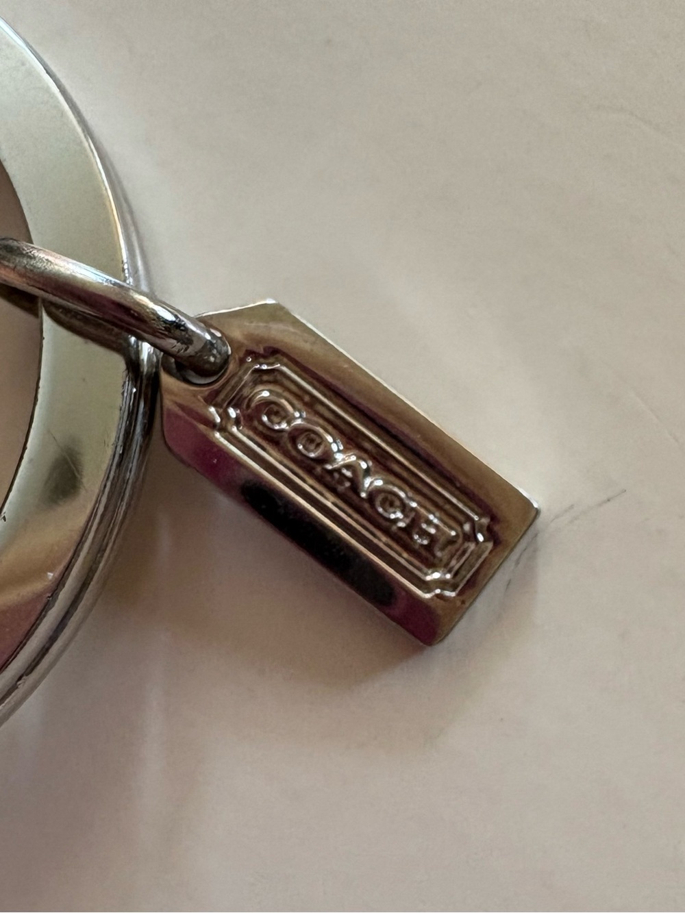 RARE VINTAGE COACH LEATHER SNAIL PINK SIGNATURE PATCHWORK JACQUARD KEYCHAIN - Picture 3 of 9